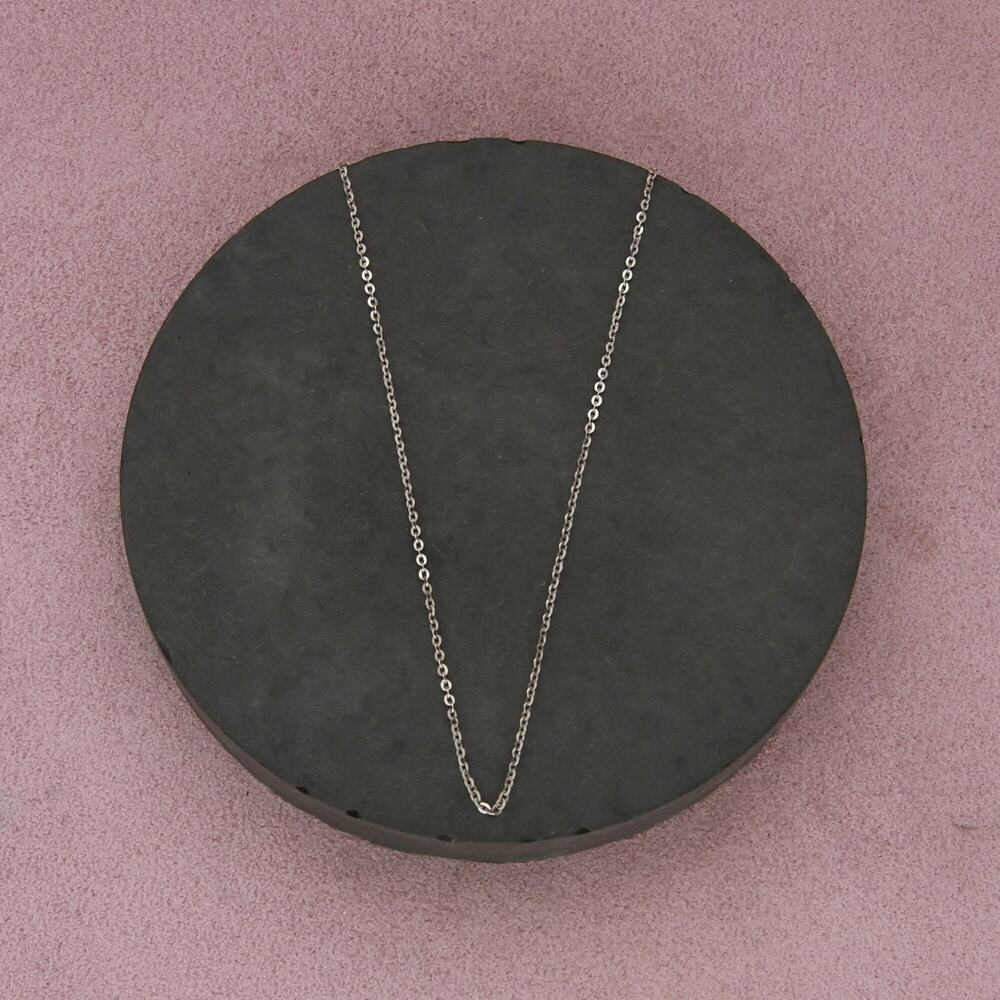 sterling silver italy 1mm flat cable chain necklace size 18.5in